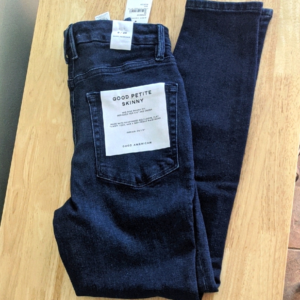 Good American Dark Blue Petite Skinny Jeans